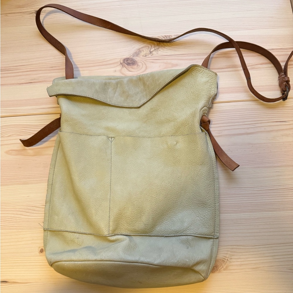 Free People Cream Leather Bag